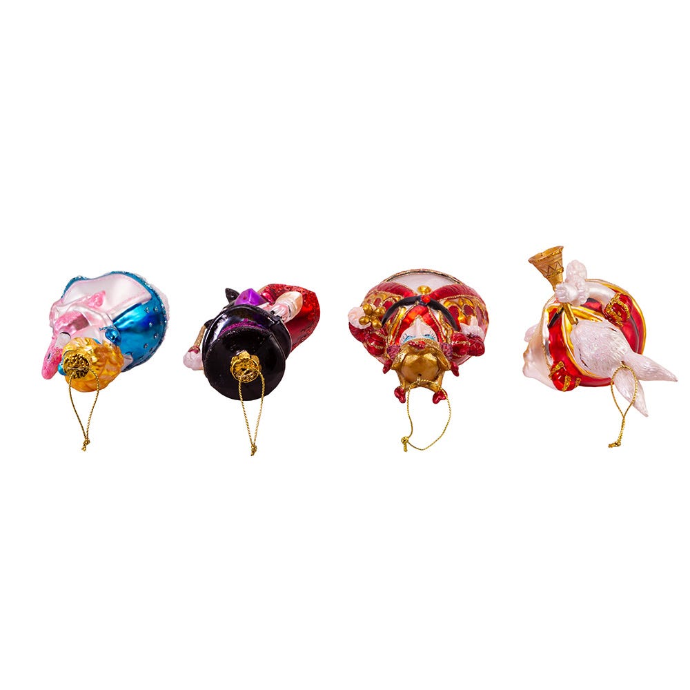 Kurt Adler 5-5.5-Inch Noble Gems Alice in Wonderland 4-Piece Ornament set